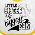 thumbnail image 4 of Inktastic Little Sister and Biggest Baseball Fan Girls Baby Bib, 4 of 4