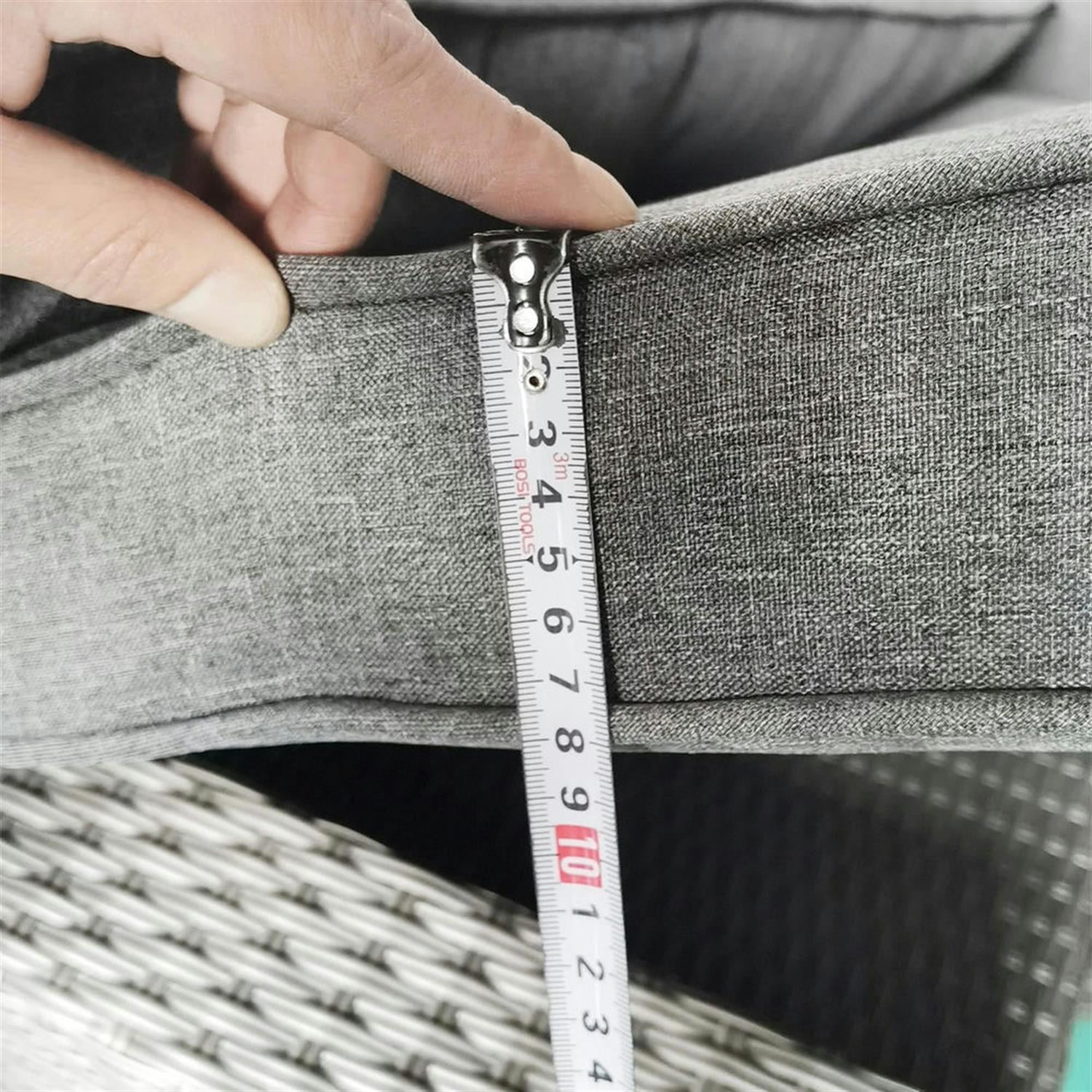 Demi Bonn Outdoor Wicker Loveseat, Patio Sofa with 2 Seats PE Rattan, 2 Throw Pillows Included, Comfortable Couch Set for Garden, Backyard, Gray