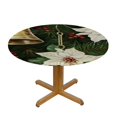 thumbnail image 3 of HAOXIT Christmas Snowflake Round Fitted Tablecloth with Elastic Edge,Christmas Elk Round Table Cover,Waterproof Non Slip Table Cloth for Pattry Indoor Outdoor 46-50, 3 of 8