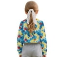 thumbnail image 4 of Xoenoiee Dog Paw Tie Dye Print Girl's Crewneck Long Sleeve Crop Sweatshirt Pullover Top Fall Outfit Athletic Clothes, 9-10 Years, 4 of 7