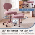 thumbnail image 5 of OMNIBERG Ergonomic Cross Legged Office Chair, Criss Cross Desk Chair ADHD Meditation Yoga Seat with Adjustable Height, Lumbar Support and Footrest, Kneeling Chair with Wheels, Pink, 5 of 7
