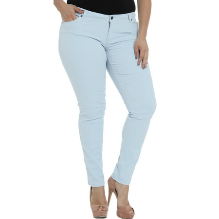 Hey Collection Juniors Plus-Size Brushed Stretch Twill Low Rise Pants Skinny Jeans For (Best Low Rise Skinny Jeans)