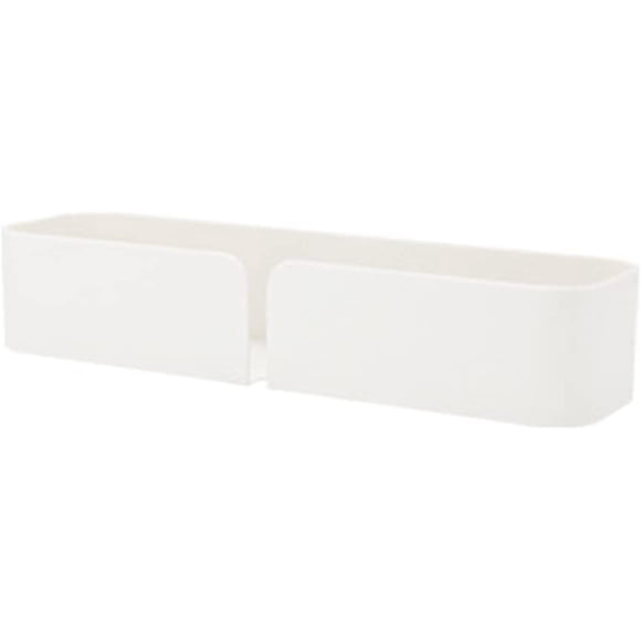 TopHomer Bedside Wall Shelf, Bedside Shelf Storage Organizer, White Plastic Wall Mounted Non-Drilling Adhesive Shelves for Bedroom Bathrooms Kitchen Offices, 3 Sizes for Choose