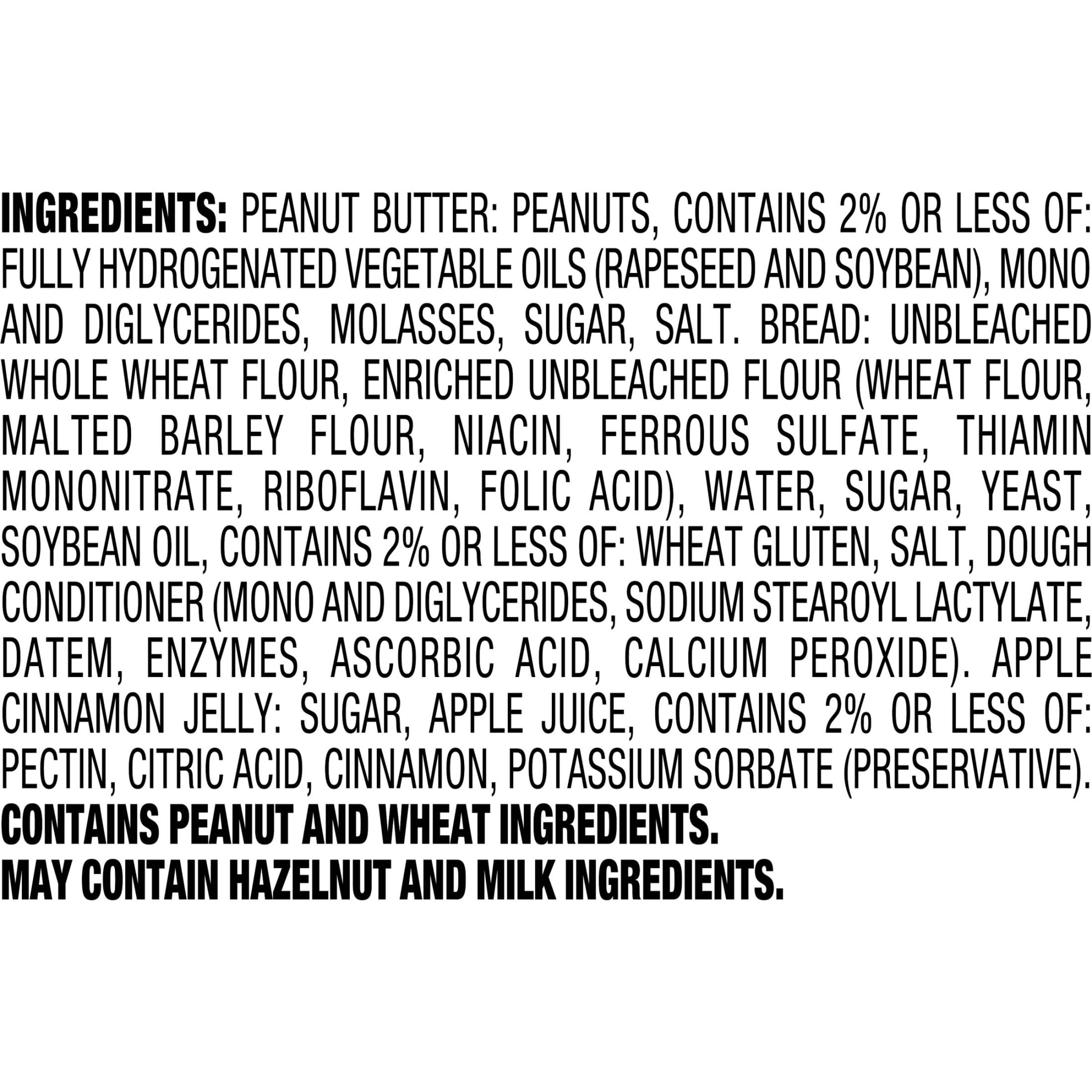 Smucker’s Uncrustables Up & Apple Morning Protein Snacks, Peanut Butter & Apple Cinnamon Jelly Sandwiches on Wheat Bread, 8 Count, 2.8 oz Each (Frozen)
