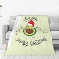 thumbnail image 1 of Balery Avocado Merry Christmas Manta de Felpa Suave y Acogedora – Cobija de Franela Aterciopelada para Cama, Lavable y Cálida para Sofá, Mascotas, Transpirable-80"x60", 1 of 7