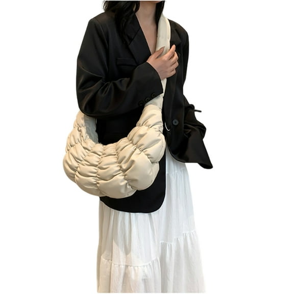 Osdhezcn Women Crossbody Bag Solid Color PU Leather Large Capacity Quilted Shoulder Bag