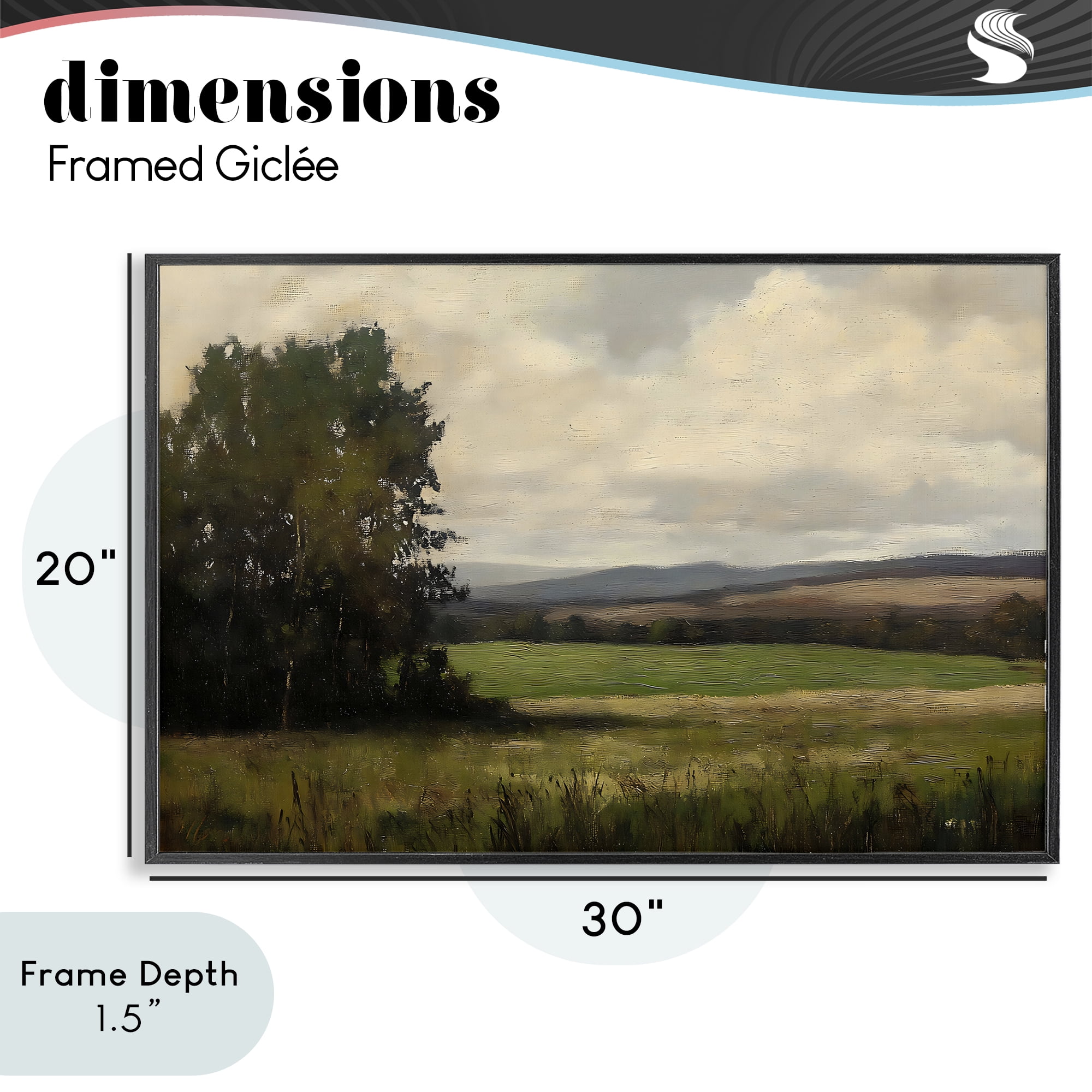 Stupell Industries Hills In The Distance Black Framed Giclee Art, design by Creative Studio