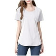 thumbnail image 3 of Bovxnpu Maternity Clothes For Women, Women's Maternity Shirts Breastfeeding Shirts Nursing Shirts, Women's Solid Color Nursing Clothes Short Sleeved T-Shirts For Pregnant Women Nursing Clothes XXXL, 3 of 7