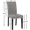 thumbnail image 5 of Button-Tufted Gray High Back Fabric Upholstered Dining Chairs, Set of 2, 5 of 10