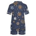 thumbnail image 5 of Feancey Women's Christmas Pajamas Short Set Xmas Snowflake Print Lounge 2 Piece Comfy Soft Button Down Pjs and Shorts Sleepwear Sets Multicolor M, 5 of 7