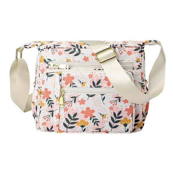 Womens Lightweight Crossbody Bags Waterproof Print Shoulder Bags Multi Pocket Nylon Messenger Bags