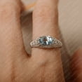 thumbnail image 5 of Aquamarine ring, March birthstone, oval cut, sterling silver, anniversary ring for women, 5 of 5