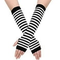thumbnail image 6 of 2 Sets Striped Glove Stockings Black Gloves Windproof Leg Socks Pink Warmers Women Long Women's Womens Miss, 6 of 6