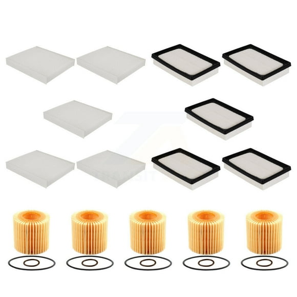 PUR 5x Air + 5x Cabin + 5x Engine Cartridge Oil Filter (15 Total) Kit for Car Toyota Prius Prime KFM-103339