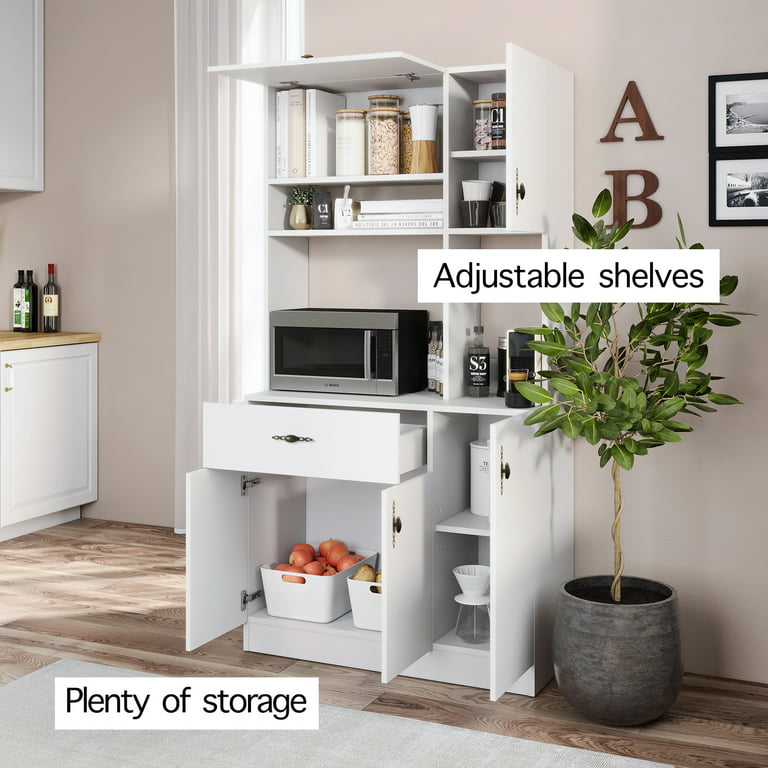 LIVING SKOG Monti White Food Pantry with Drawer Kitchen Storage