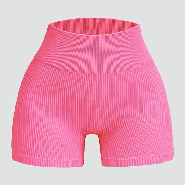 MKLEKYY Pantalones Cortos para Mujer, Deportivos, Sin Costuras, Acanalados, para Entrenamiento, Yoga