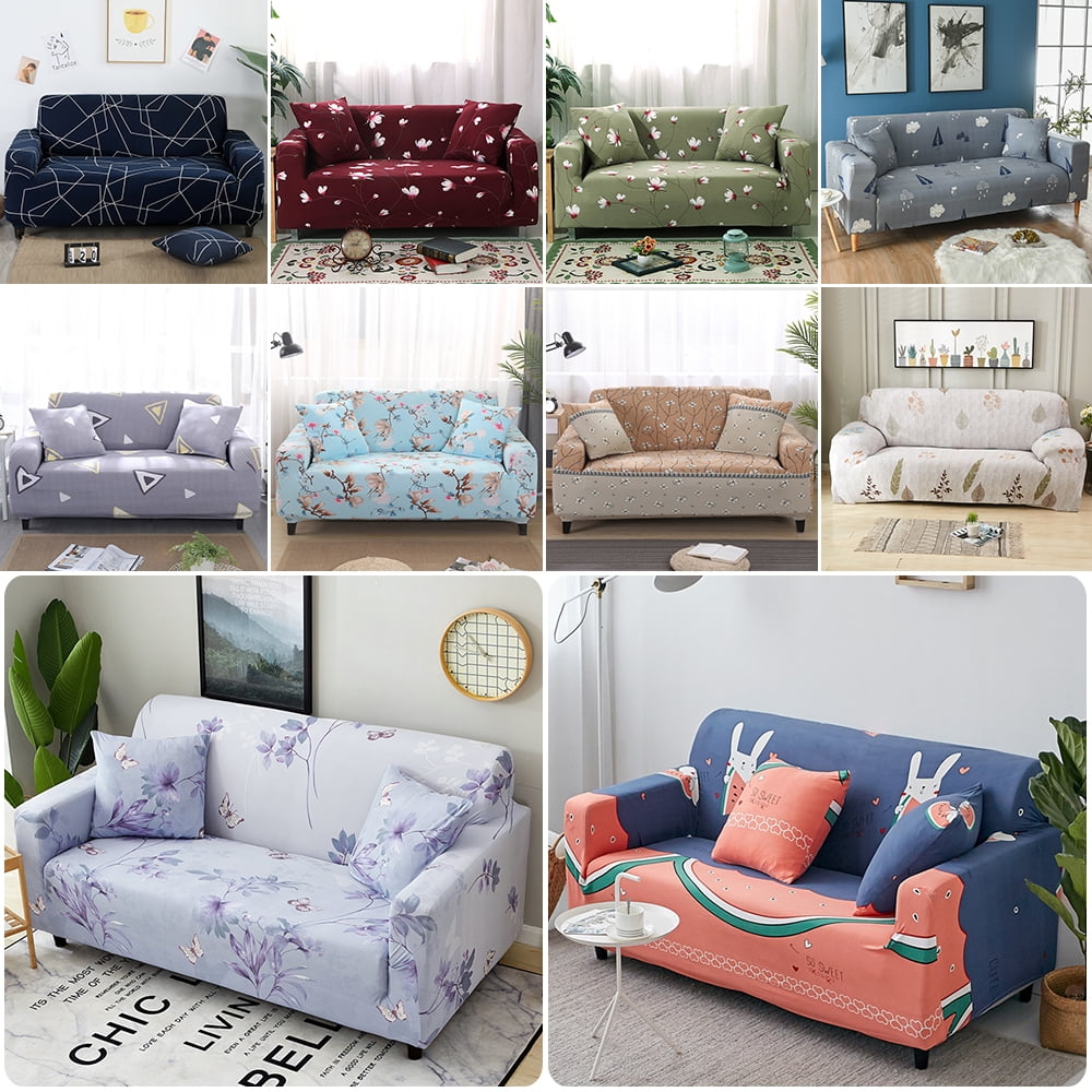 Yeahmart Sofa Cover 1 2 3 Seater Sofa Slipcovers Printed Stretch Couch Cover Polyester Spandex Furniture Protector Cover 1 Seater, Pattern #Wildflower