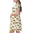 thumbnail image 2 of Balery Leopard Print Vestidos sueltos de manga corta para mujer, vestidos de verano 2025, vestidos casuales de corte A con vuelo., 2 of 6