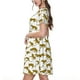 thumbnail image 2 of Balery Leopard Print Vestidos sueltos de manga corta para mujer, vestidos de verano 2025, vestidos casuales de corte A con vuelo., 2 of 6