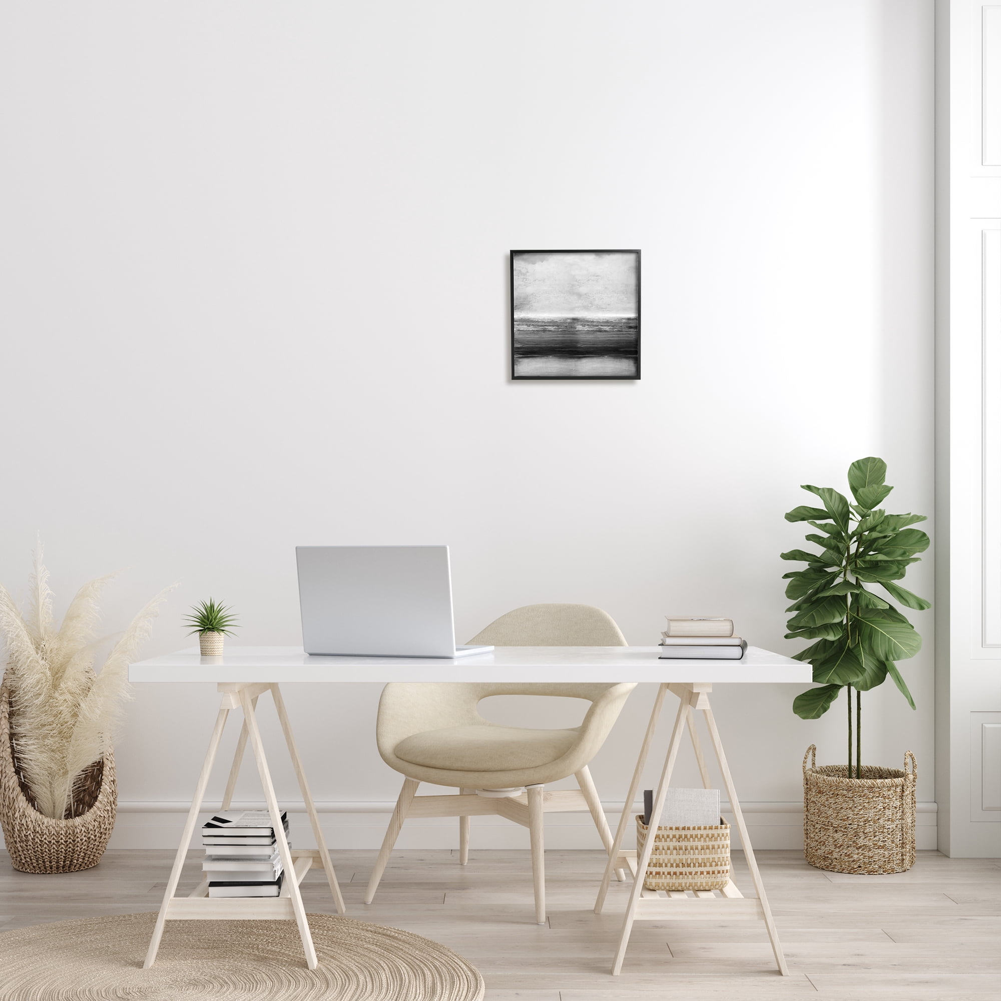 Stupell Industries Monochromatic Grey Rustic Abstraction Layered Shades, 12 x 12, Designed by Taylor Hamilton