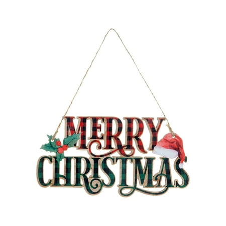 

WANSPRINE Warehouse Sale Clearance Small Wall Hooks Adhesive Wooden Letter Christmas Merry Hanger Lattice Painted Christmas Sign Wooden Hanger