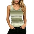 thumbnail image 1 of VBVC Women's V Neck Ribbed Striped Tank Top , Ladies' Slim Fit Sleeveless Cami Shirt , Summer Casual Basic Layering Tee For Women,Green,S-2XL, 1 of 5