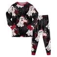 thumbnail image 5 of felwors Halloween Pajamas Big Boy Girls Crew Neck Cute Print Pajama Sets Long Sleeve Lovely Sleepwear 2 Piece Pjs Multiple Cartoon Jammies Pajama (Black,5-6 Years), 5 of 7