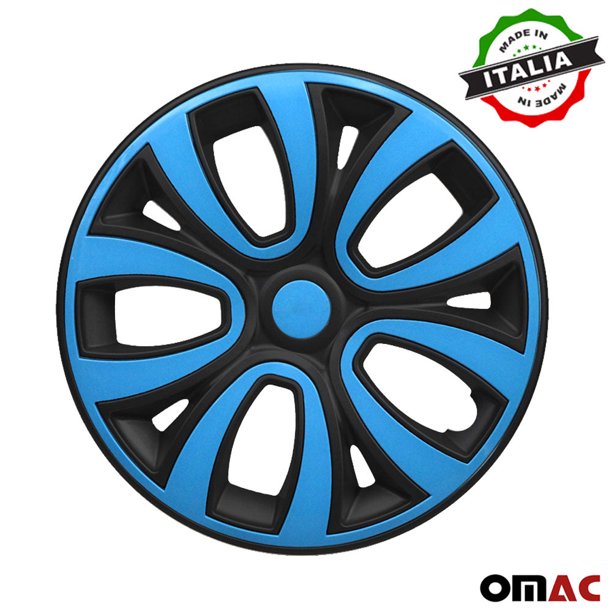 Hubcaps 15" Inch Wheel Rim Cover For Nissan Matt Black with Blue Insert