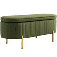 thumbnail image 1 of HOMCOM Upholstered Bedroom Bench, Channel Tufted Ottoman Bench, Dark Green, 1 of 10