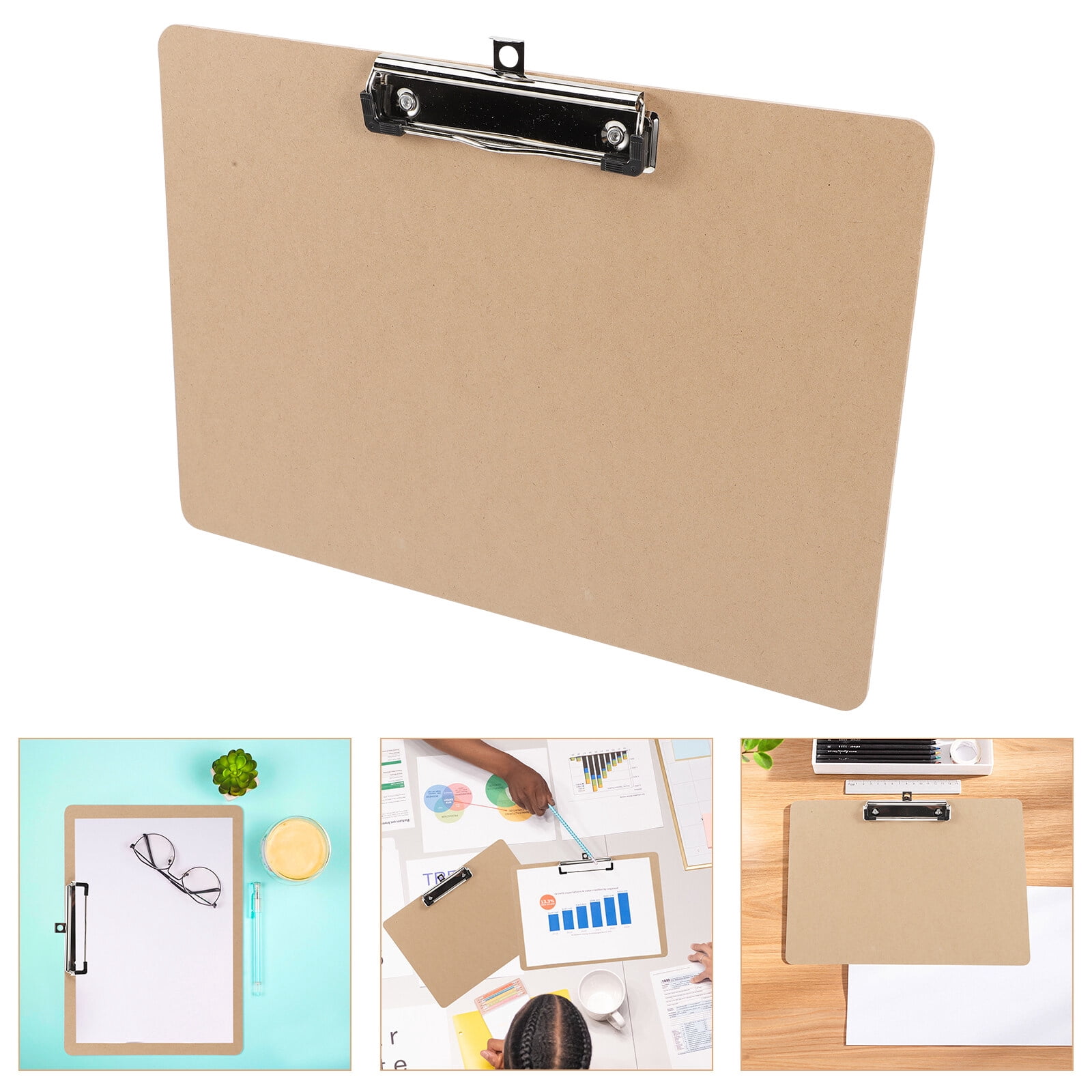 6 Pcs  Restaurant Clipboards Portable Writing Clipboard Office Thickened Paper Document Storage Clip