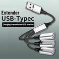 thumbnail image 3 of USB To 3 USB 2.0 HUB Dual 4Port Multi Splitter Adapter OTG For PC Laptop Surface Accessories USB A Extension Power Data, 3 of 5