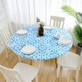 thumbnail image 4 of veasfak Nappe Ronde Imperméable Ajustée Protège-Tables Élastique 120cm Tailles 120cm Bleu, 4 of 9