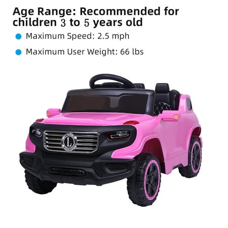 Clearance! Ride On Toys for Boys Girls, Electric Car Car w/ Parental Remote Control & Manual Modes, Music, Horn, Lights, Volume Control Functions, Electric Vehicle for 3-5 Years Old, Pink,