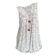 thumbnail image 2 of UHNDY Women Floral Summer Loose Sleeveless Tank Vest Boho Baggy Tops/ Shirt/ Blouse,White,S, 2 of 3