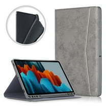 Allytech Galaxy Tab S7 Plus 12.4" 2020 Model SM-T970/T975/T976/T978 with S Pen Holder, Multi-Angle Viewing Stand Cover with Pocket Auto with Sleep Wake for Samsung Galaxy Tab S7 Plus 12.4", Gray