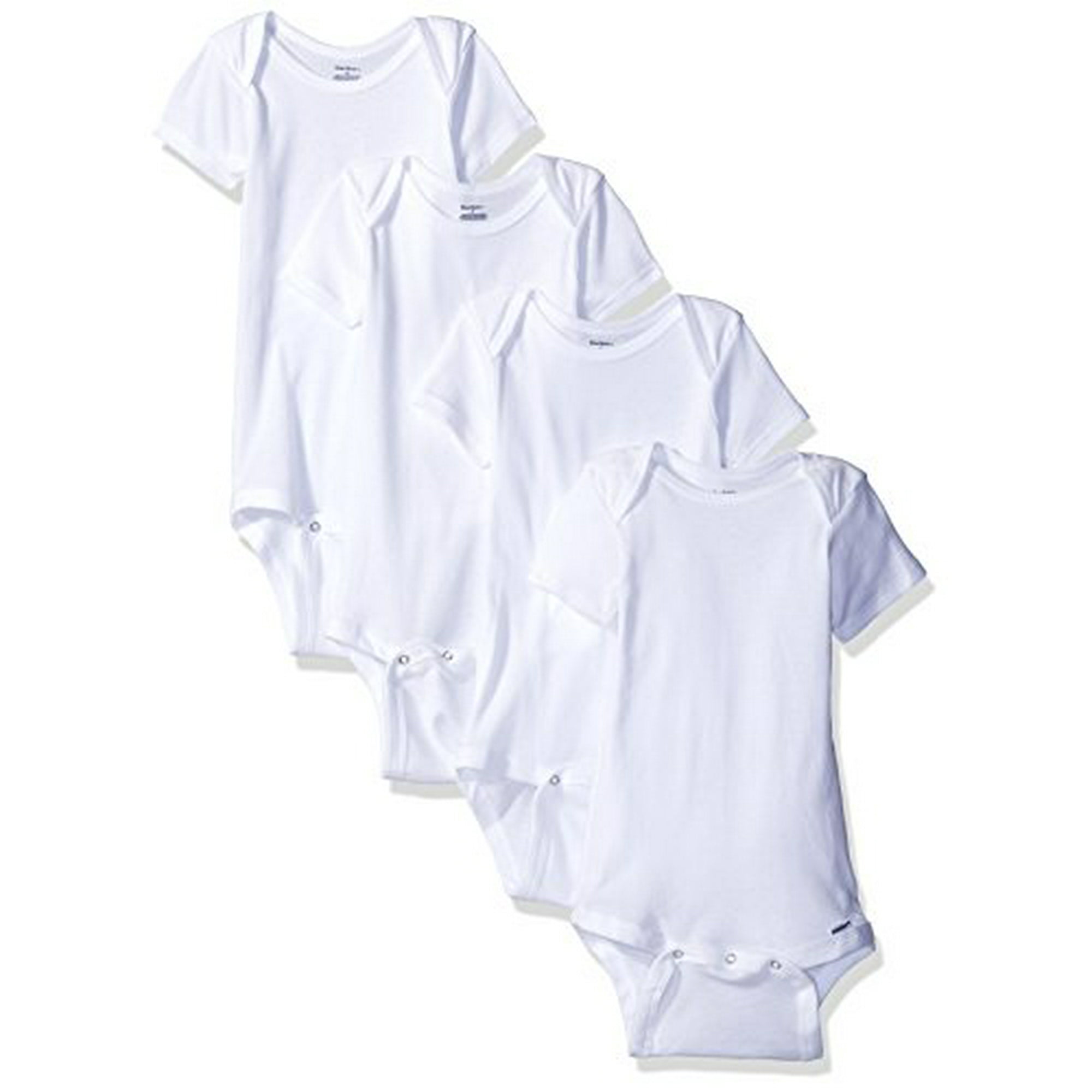 Gerber Baby 4 Pack Short Sleeve Onesies Bodysuit white 3T