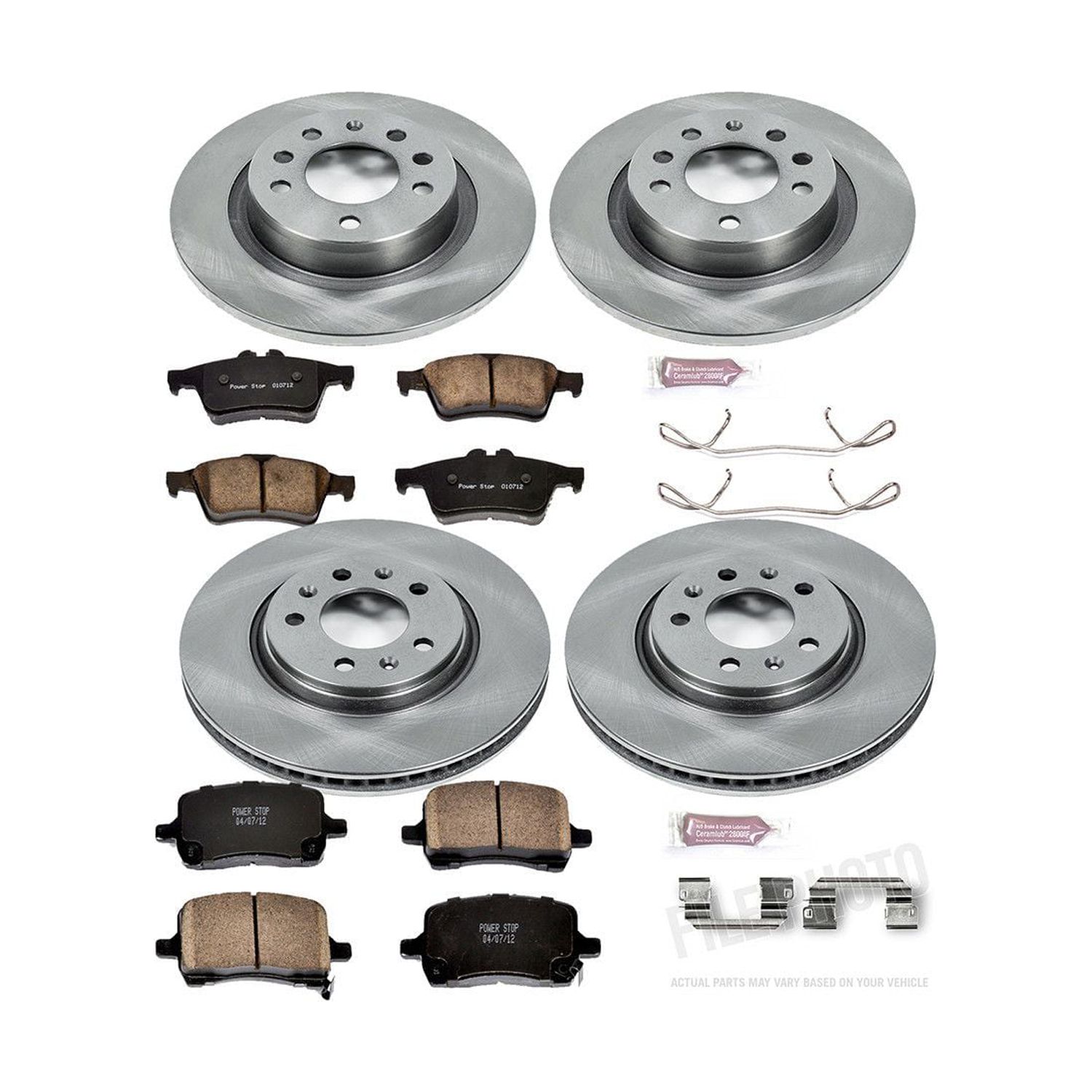 Power Stop Front and Rear Stock Replacement Brake Pad and Rotor Kit KOE1434