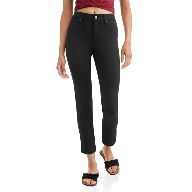 Time and Tru - Women's 5 Pocket Straight Leg Ponte Pants - Walmart.com - Walmart.com