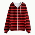 thumbnail image 6 of Towmus Zip Up Hoodies for Women Casual Hooded Striped Sweatshirt Womens Trendy Oversize with Pockets for Fall Winter, 6 of 6