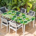 thumbnail image 2 of St. Patrick's Day Table Cloths for 3 Foot Rectangle Tables, Lucky Shamrocks Spring Leaves Retro Plants Patio Waterproof Elastic Fitted Tablecloths, Washable Rectangular Table Cover for Camping, 2 of 8