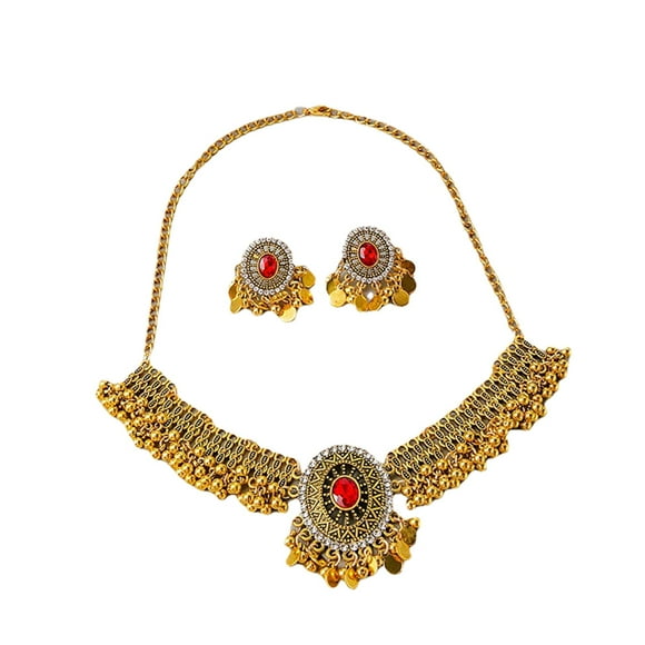 Conjunto de de collar vintage Colgante de declaración hermosa elegante de moda Rojo Hugo collar pendiente