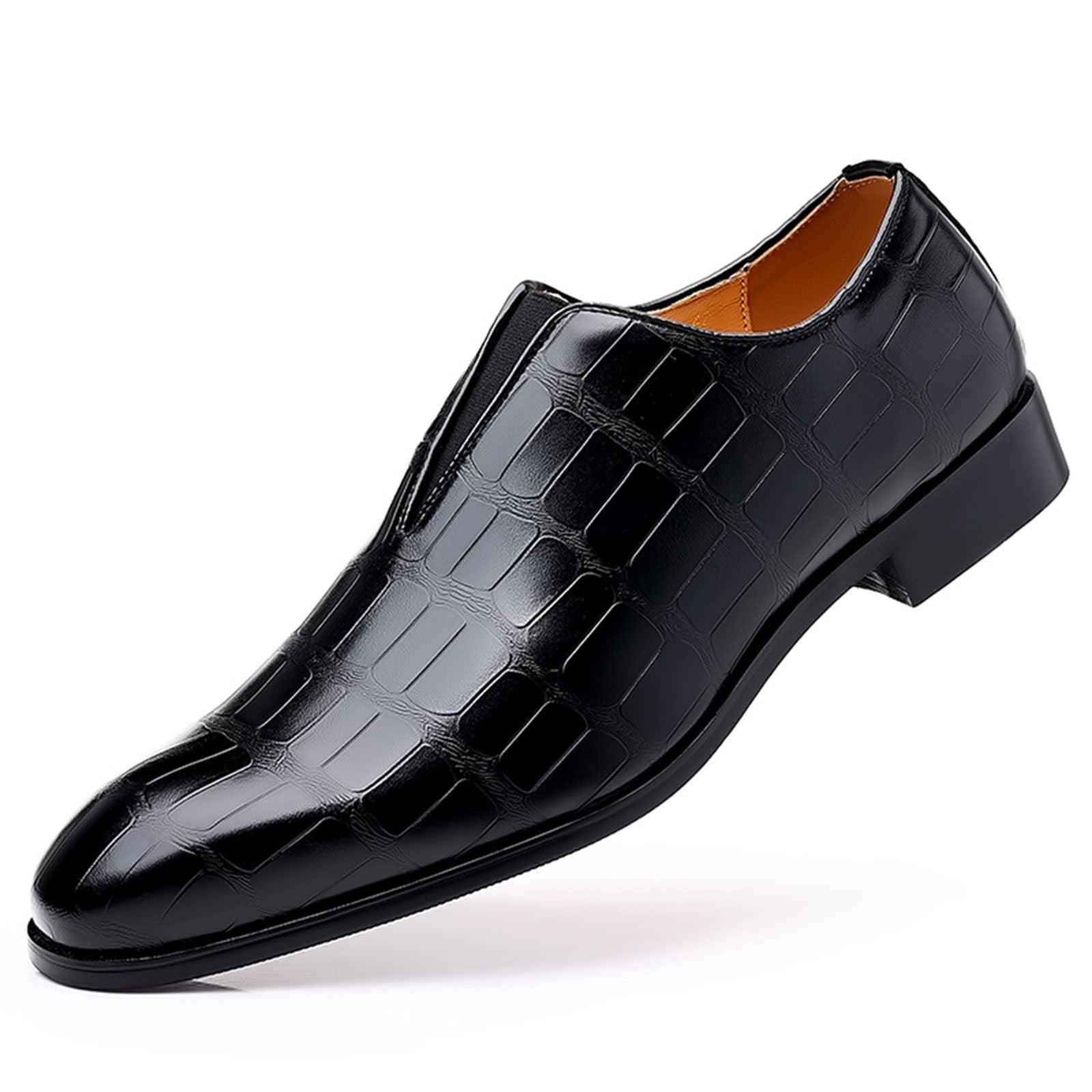 靴 PPFM Square Toe Leather Shoes Mens Square Toe Oxford Genuine Leather Lace Up Shoes Fashion