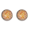 thumbnail image 2 of Trayknick 1 Pair Ear Stud Decorative Colorful Stainless Round Shaped Rhinestone Ear Stud for Gift Orange, 2 of 13