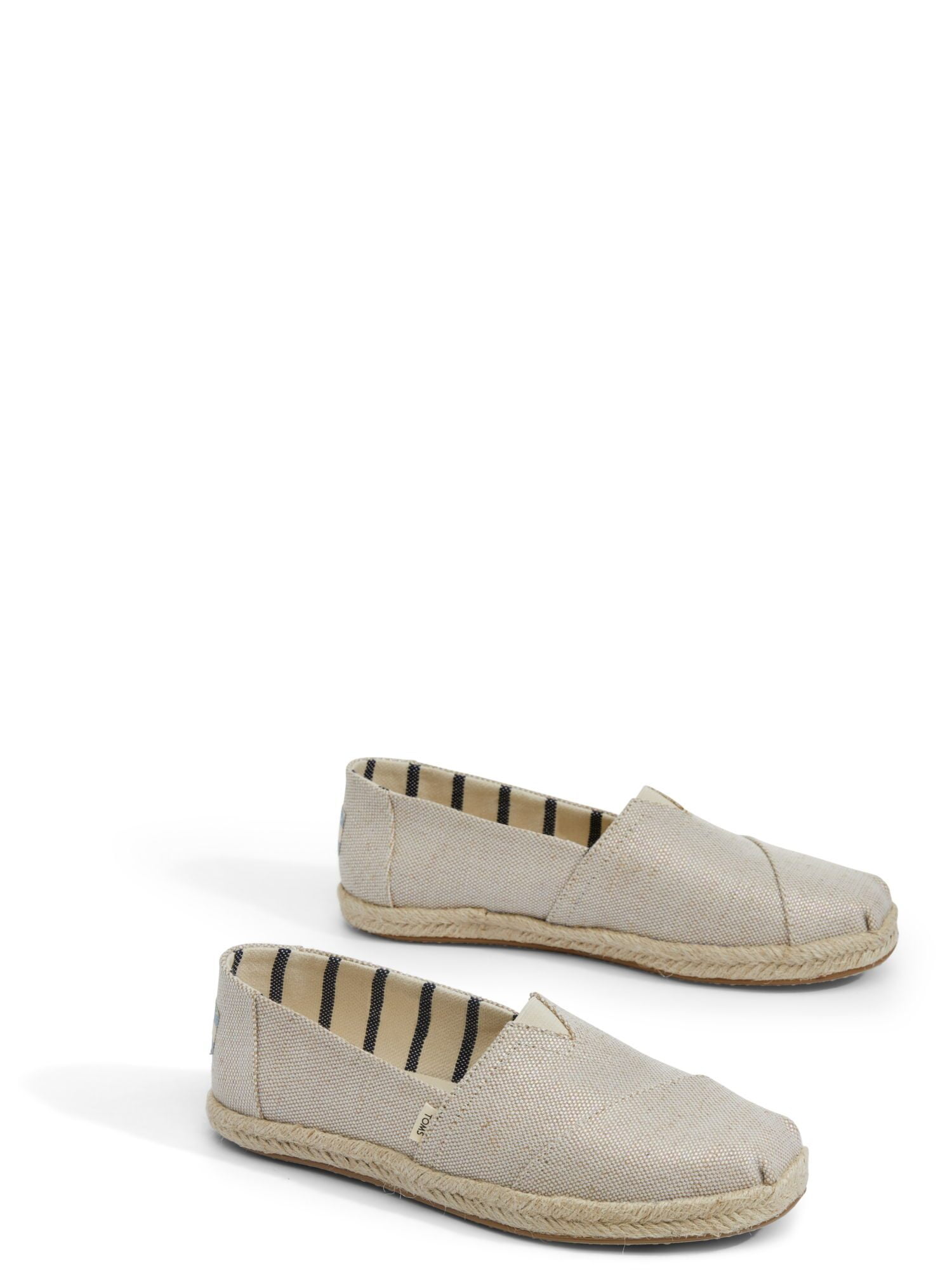 pearlized metallic canvas women's espadrilles