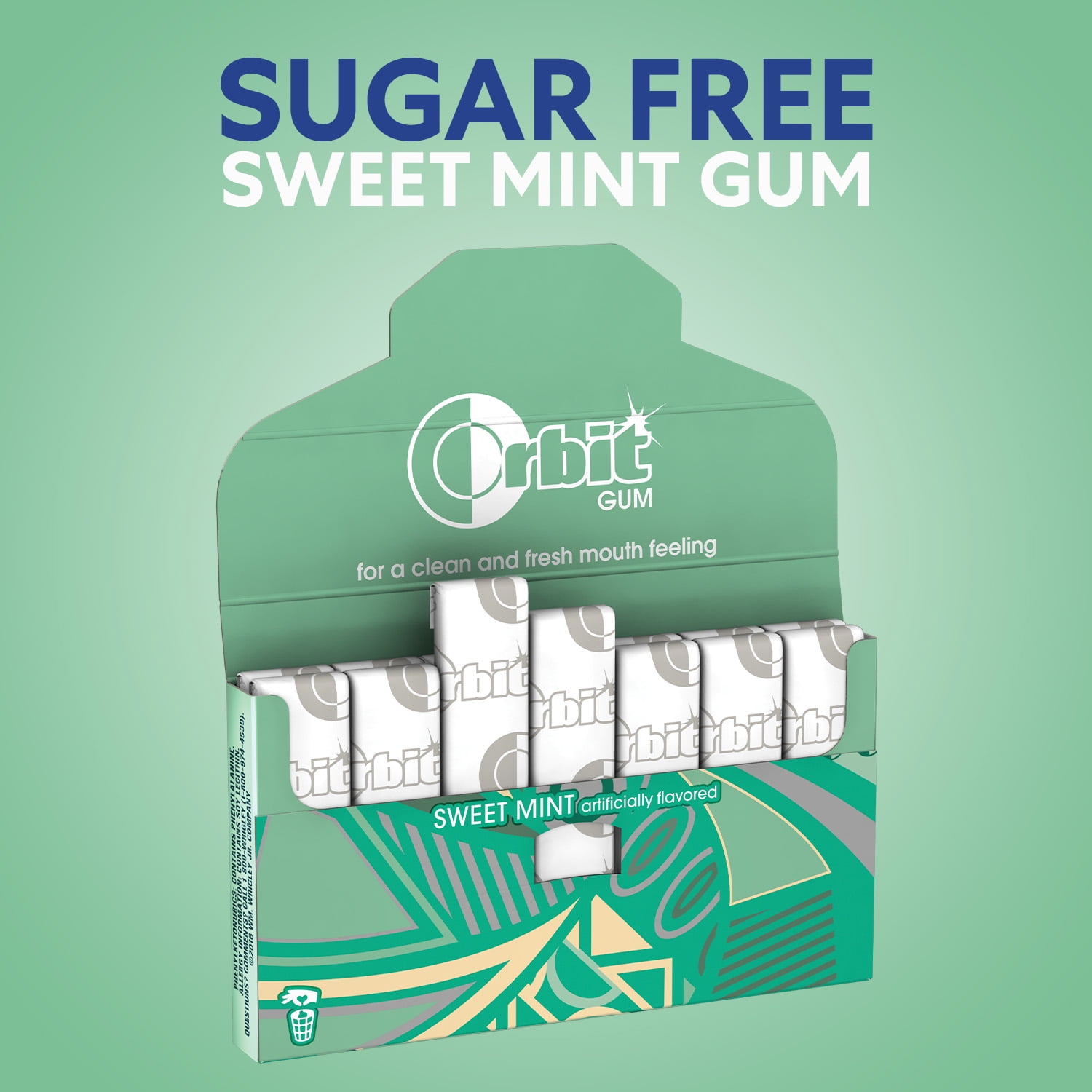 Orbit Sweetmint Back To School Sugar Free Chewing Gum - 8 Bulk Pack