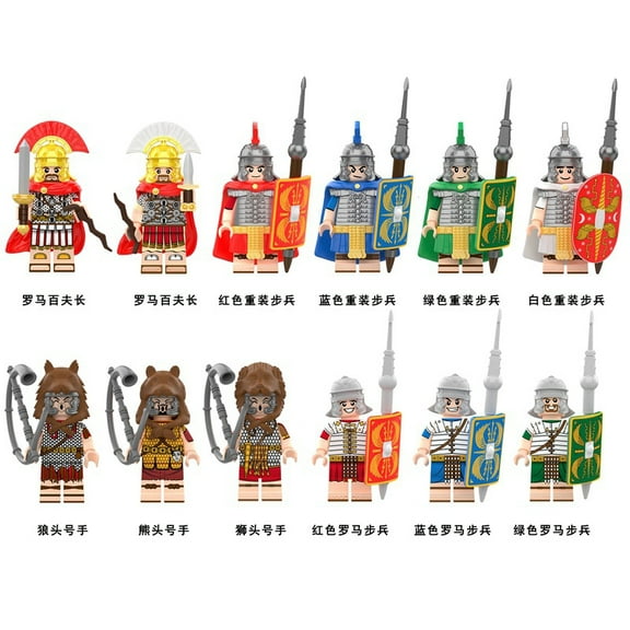 ZooCraft DIY medieval Series Roman infantry 12-Piece Mini Figure Set – 1.77in Collectible Doll Models for Building & Play