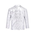 thumbnail image 2 of inlzdz Boys Sequins Slim Fit Formal Tuxedo Blazer Wedding Party Prom Homecoming Dressy Coat Jacket Silver 6, 2 of 7