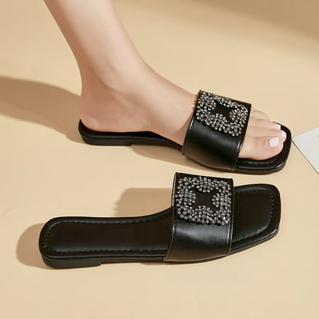 

Womens Casual Sandals non Slip- Open Toe New Casual Sandals Black Size 9
