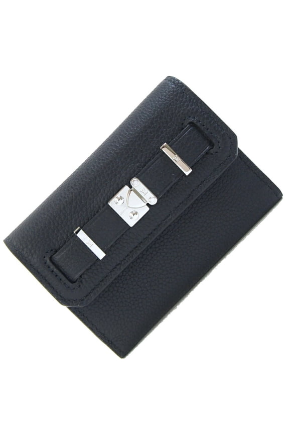 Pre-Owned Louis Vuitton Georges Tri-fold Wallet M25965 Black Millesime Calfskin... (Good)