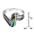 thumbnail image 2 of Contemporary Flowing Waves Abalone Shell Inlay Sterling Silver Ring-8, 2 of 5